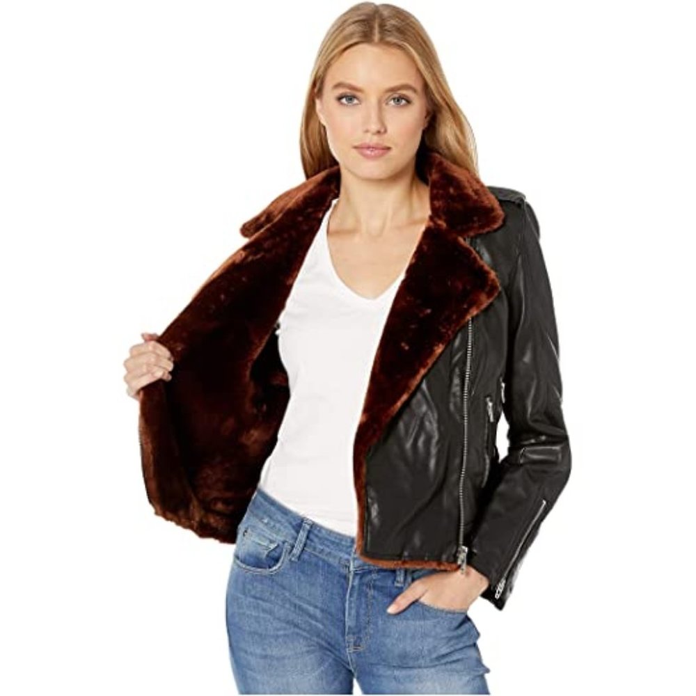 Blank Nyc Dreamers Fur & Faux Leather Moto Jacket - Picture 2 of 16